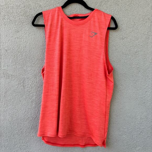 Gymshark Orange Sleeveless Muscle Tee S/M - Picture 1 of 4